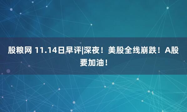 股粮网 11.14日早评|深夜！美股全线崩跌！A股要加油！